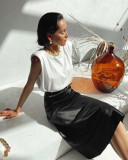 Elegant High Waist A-line Skirt
