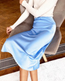 Elegant High Waist A-line Skirt