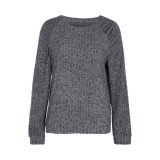 Autumn Women's Long Sleeve Solid Color Knitted Tops