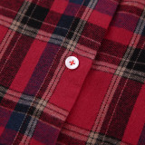 Loose Checkered Coat for Women