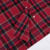 Loose Checkered Coat for Women