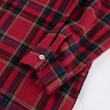 Loose Checkered Coat for Women