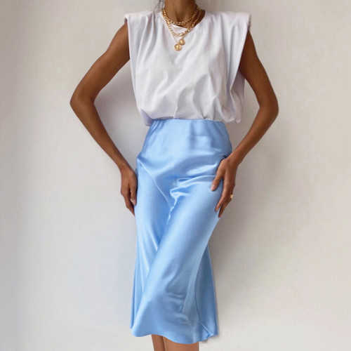 Elegant High Waist A-line Skirt
