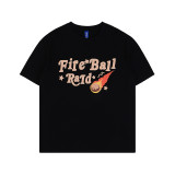 230G English Letter Print Loose Fit Cotton Men's T-Shirt