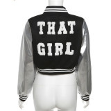 Fashionable Embroidered Patchwork Slim-fit Jacket Baseball Uniform Coat