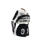 Fashion Printed Buttons Detachable Two Piece Women Cropped Jacket And Mini Skirt Matching Set