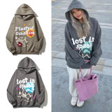 Kanye West Graffiti Foam Letter Skull Hoodie Velvet Pure Cotton Jacket