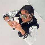 Fashionable Embroidered Patchwork Slim-fit Jacket Baseball Uniform Coat