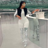 Fashionable Embroidered Patchwork Slim-fit Jacket Baseball Uniform Coat