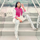 Fashionable Embroidered Patchwork Slim-fit Jacket Baseball Uniform Coat