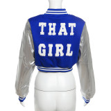Fashionable Embroidered Patchwork Slim-fit Jacket Baseball Uniform Coat