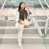 Fashionable Embroidered Patchwork Slim-fit Jacket Baseball Uniform Coat