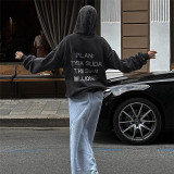 Fashionable Hooded Rhinestone Letter Printing Streetwear