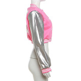 Fashionable Embroidered Patchwork Slim-fit Jacket Baseball Uniform Coat