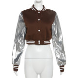 Fashionable Embroidered Patchwork Slim-fit Jacket Baseball Uniform Coat