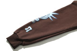 Vintage Brown Cotton Hooded Jacket Sweatshirt