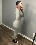 Casual Zipper Stitching Hoodie Maxi Dress