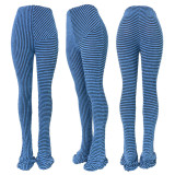 Street Striped Patchwork Regular Mid Waist Patchwork Bottoms