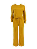 Solid Color Pocketed Pullover Sweatshirts Set