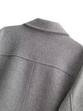 Women Outerwear With Button Bomber Jacket Coat Women Thicken Coat Top Women Women's Gray Navy Jacket