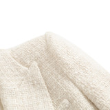 Textured Double-Breasted Mid-Length Suit Jacket