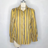 Striped Loose-fit Cardigan with Long Sleeves