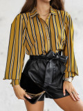 Striped Loose-fit Cardigan with Long Sleeves