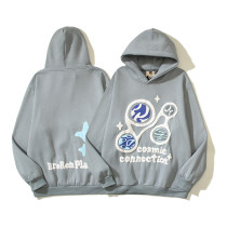 Kanye-inspired Cotton Jacket with Cosmic Graffiti Hoodie and Lettering Print