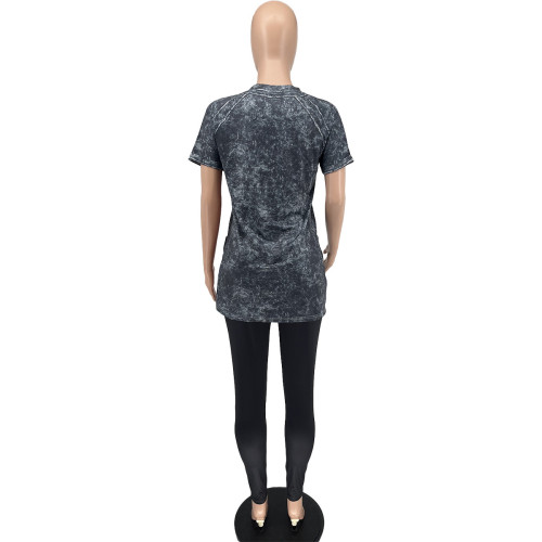 Fashion Ladies Print Casual Suit Sport Two-Piece Set
