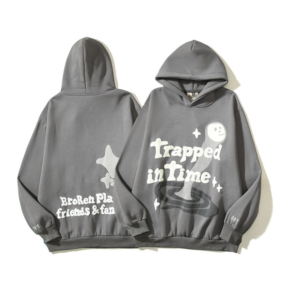 Vintage-Inspired Kanye West Hoodie with Time-Traveling Bubble Print