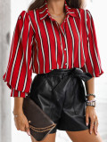 Striped Loose-fit Cardigan with Long Sleeves