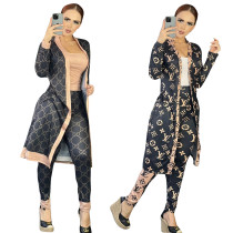 Women's Printed Swing Cardigan & Pant Set
