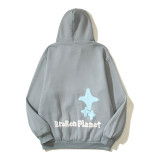 Kanye-inspired Cotton Jacket with Cosmic Graffiti Hoodie and Lettering Print