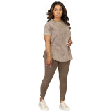 Fashion Ladies Print Casual Suit Sport Two-Piece Set
