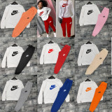Casual Cotton Blend O Neck printed Sweatshirts Two Pieces
