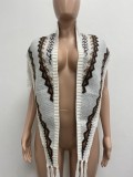 Knitting Tassel Cardigan Cape