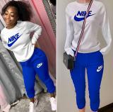 Casual Cotton Blend O Neck printed Sweatshirts Two Pieces