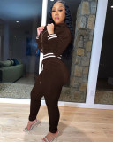 Durable Velvet Fabric Stylish Ribbed Two-Piece Set