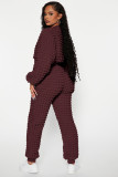 Women's Fashion Casual Solid Zipper Long Sleeve Draw String Two-Piece Pants Set