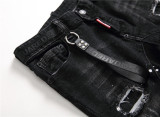 Woudeyou's Elastic Paint Splatter Patchwork Distressed Skinny Jeans
