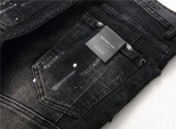 Woudeyou's Elastic Paint Splatter Patchwork Distressed Skinny Jeans