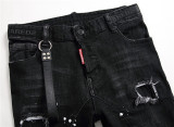 Woudeyou's Elastic Paint Splatter Patchwork Distressed Skinny Jeans