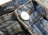 Men's Ripped Patchwork Trendy Stretch Slim Fit Tapered Jeans Pants