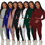 Casual Tight Letter Embroidery Finger Two Piece Set