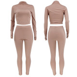 Casual Tight Letter Embroidery Finger Two Piece Set