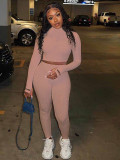 Casual Tight Letter Embroidery Finger Two Piece Set