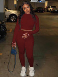 Casual Tight Letter Embroidery Finger Two Piece Set