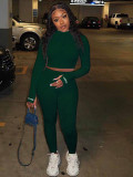 Casual Tight Letter Embroidery Finger Two Piece Set