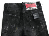 Men's Black Paint Splatter Slim Fit Patchwork Stretch Denim Jeans