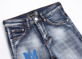 Elasticity and Trendy Prints Distressed Denim Jeans
